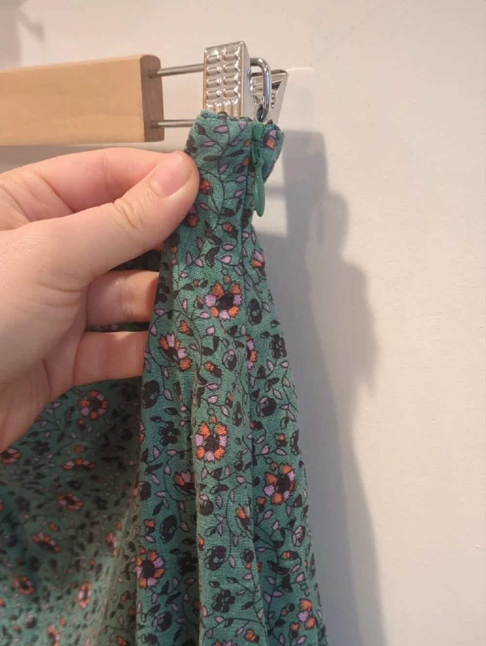 Boho Cottage Girly Flirty Romantic Marine Layer Teal Pink Floral Midi Skirt (14)